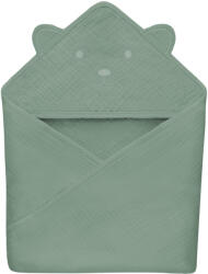 Lionelo Muslin pamut kapucnis törölköző - Green Forest