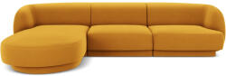 Micadoni Coltar modular Miley cu tapiterie din catifea si colt pe partea stanga, galben (MIC_LC_51_F1_MILEY7)