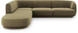 Micadoni Coltar modular Miley tapiterie din catifea si colt pe partea stanga, verde (MIC_RLCO_51_F1_MILEY8)