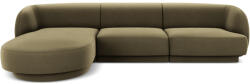 Micadoni Coltar modular Miley cu tapiterie din catifea si colt pe partea stanga, verde (MIC_LC_51_F1_MILEY8)