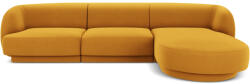 Micadoni Coltar modular Miley cu tapiterie din catifea si colt pe partea dreapta, galben (MIC_RC_51_F1_MILEY7)