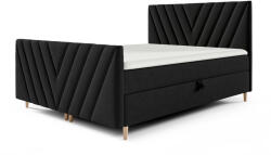 Wilsondo BENO Plus fekete boxspring ágy matracokkal Méret: 200x200