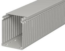 Obo Bettermann 6178338 Perforált vezetékrendező csatorna, LKV 10075 típus, műanyag, kőszürke, 100x75mxsz, 2m/szál (6178338)