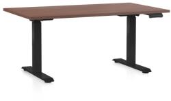 Rauman Állítható magasságú asztal OfficeTech C, 140 x 80 cm, fekete alap, dió