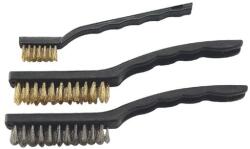 EXTOL Drótkefe klt. , 3 db: réz- és rozsdamentes acél szál; 3×7 sor, 180mm, 3×12 sor, 220mm, műanyag nyél (1848)