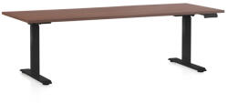 Rauman Állítható magasságú asztal OfficeTech D, 200 x 80 cm, fekete alap, dió