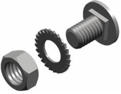 BAKS 650241SGM6x25 Tálcacsavar készlet M6x25 mm alátéttel, anyával (650241)