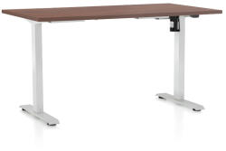 Rauman Állítható magasságú asztal OfficeTech A, 140 x 80 cm, fehér alap, dió