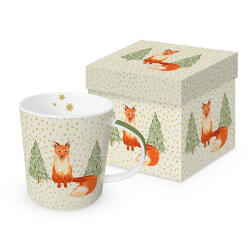 PPD Porcelánbögre 0, 4l dobozban, Snowflakes & Fox