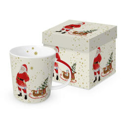 PPD Porcelánbögre 0, 4l dobozban, Snowflakes & Santa