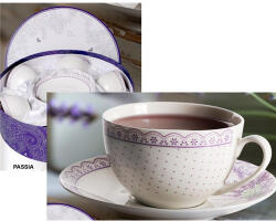 Veroni Passia porceláncsésze+alj, 6 személyes, 250ml, dobozban
