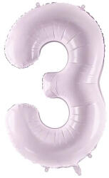 Partydeco Számos lufi 28" 72cm óriás világoslila szám, számjegy 3-as (LUFI759611)