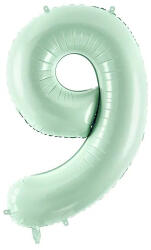 Partydeco Számos lufi 28" 72cm óriás világoszöld szám, számjegy 9-es (LUFI563847)