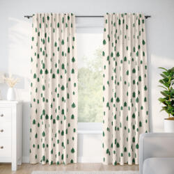 Goldea draperie din 100% bumbac - brazi pe bej natural 280x150 cm