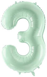 Partydeco Számos lufi 28" 72cm óriás világoszöld szám, számjegy 3-as (LUFI174259)