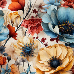 Takoy Bársony / velvet szövet Doris sötét virágok 93