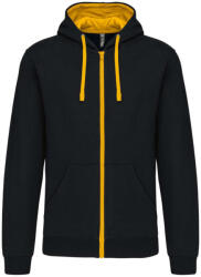 Kariban KA466 MEN'S CONTRAST HOODED FULL ZIP SWEATSHIRT (ka466bl/ye-s)
