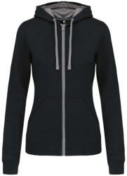 Kariban KA467 LADIES’ CONTRAST HOODED FULL ZIP SWEATSHIRT (ka467bl/fg-m)