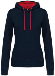 Kariban KA465 LADIES’ CONTRAST HOODED SWEATSHIRT (ka465nv/re-s) - ajandektargykozpont