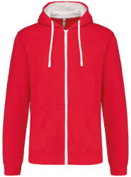Kariban KA466 MEN'S CONTRAST HOODED FULL ZIP SWEATSHIRT (ka466re/wh-2xl)