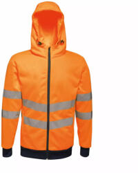 Regatta RETRA471 HI VIS PRO FULL ZIP STRETCH HOODIE JACKET (retra471or/nv-s)