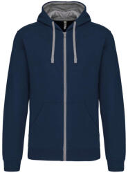 Kariban KA466 MEN'S CONTRAST HOODED FULL ZIP SWEATSHIRT (ka466nv/fg-2xl)