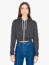 American Apparel AAF397 WOMEN'S FLEX FLEECE CROPPED ZIP HOODED SWEATSHIRT (aaf397dhgr-s) - ajandektargykozpont