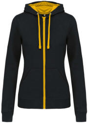 Kariban KA467 LADIES’ CONTRAST HOODED FULL ZIP SWEATSHIRT (ka467bl/ye-l)
