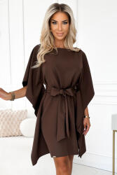 Numoco Широка рокля в кафяв цвят 287-33nmc-2377 - Кафяв, размер l/xl