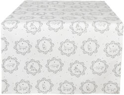 Clayre & Eef Traversa masa bumbac alb gri Pisicute 50x140 cm (LGC64) Fata de masa