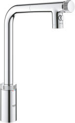 GROHE Baterie bucatarie Grohe Vento, inalta, tip L, dus, 2 functii, crom, 31891000 (31891000)