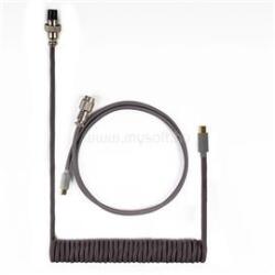 KEYCHRON Coiled Aviator USB-C M/M adatkábel 0.9m szürke (+USB-C - USB-A adapter) (CAB-G) (CAB-G)
