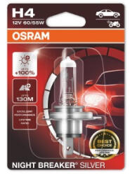 OSRAM Bec 12V H4 60 55 W Night Breaker Silver +100% Blister 1 Buc Osram (CO64193NBS-01B)