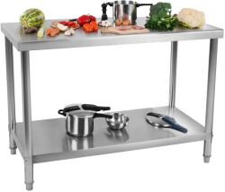 Royal Catering Rozsdamentes acél munkaasztal - 120 x 60 cm - 137 kg-os terhelhetőség (RCAT-120/60)