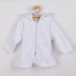 NEW BABY Plüss kapucnis pulóver New Baby Baby fehér - pindurka