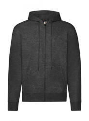 Fruit of the Loom Férfi kapucnis hosszú ujjú pulóver Fruit of the Loom Classic Hooded Sweat Jacket 2XL, Sötét heather szürke