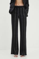 MSGM pantaloni de lana culoarea negru, drept, high waist, 3741MDP01A. 247604 9BYH-SPD03T_99X