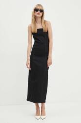 Gestuz rochie din denim culoarea negru, midi, mulată, 10909235 9BYH-SUD0L5_99X (10909235)
