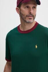 Ralph Lauren tricou din bumbac barbati, culoarea verde, neted, 710927102 9BYH-TSM0O1_77X (710927102)