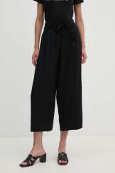 DKNY pantaloni femei, culoarea negru, lat, high waist, P4EKTX63 9BYH-SPD030_99X (P4EKTX63)