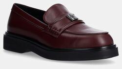 Calvin Klein mocasini de piele LOAFER W/HW LTH femei, culoarea bordo, cu platforma, HW0HW02182 9BYH-OBD1WJ_83X (HW0HW02182)