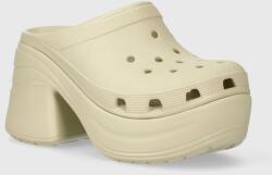 Crocs papuci Siren Clog femei, culoarea bej, cu platforma, 208547 PPYH-KLD0CW_01X (208547.2Y2)