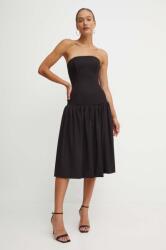 La Mania rochie culoarea negru, midi, evazati, GRAZIE 9BYH-SUD0Y5_99X