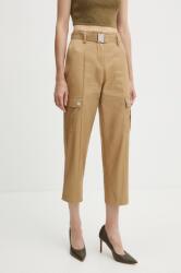 Morgan pantaloni PDUNE femei, culoarea bej, fason cargo, high waist, PDUNE 9BYH-SPD140_80X