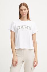 DKNY tricou din bumbac femei, culoarea alb, DP4T9991 9BYH-TSD0EU_00X (DP4T9991)