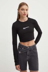 Karl Lagerfeld Jeans longsleeve femei, culoarea negru, 245J1704 9BYH-BUD01R_99X