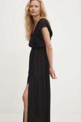 ANSWEAR rochie culoarea negru, midi, evazată BMYH-SUD072_99X (12703.hms)