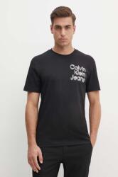 Calvin Klein Jeans tricou din bumbac barbati, culoarea negru, cu imprimeu, J30J325680 9BYH-TSM00H_99X