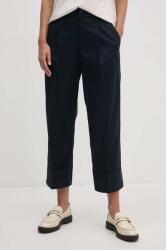 Lauren Ralph Lauren pantaloni femei, culoarea albastru marin, drept, high waist PPYH-SPD0ET_59X (200871814)