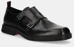 Hugo pantofi de piele Iker barbati, culoarea negru, 50528804 9BYH-OBM26Z_99X